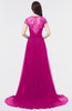 ColsBM Iris Hot Pink Mature A-line Sweetheart Short Sleeve Zip up Sweep Train Bridesmaid Dresses
