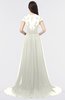 ColsBM Iris Ivory Mature A-line Sweetheart Short Sleeve Zip up Sweep Train Bridesmaid Dresses