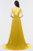 ColsBM Iris Lemon Curry Mature A-line Sweetheart Short Sleeve Zip up Sweep Train Bridesmaid Dresses