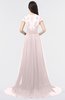 ColsBM Iris Light Pink Mature A-line Sweetheart Short Sleeve Zip up Sweep Train Bridesmaid Dresses