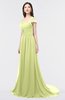 ColsBM Iris Lime Sherbet Mature A-line Sweetheart Short Sleeve Zip up Sweep Train Bridesmaid Dresses