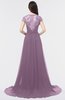 ColsBM Iris Mauve Mature A-line Sweetheart Short Sleeve Zip up Sweep Train Bridesmaid Dresses