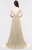 ColsBM Iris Novelle Peach Mature A-line Sweetheart Short Sleeve Zip up Sweep Train Bridesmaid Dresses