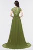 ColsBM Iris Olive Green Mature A-line Sweetheart Short Sleeve Zip up Sweep Train Bridesmaid Dresses