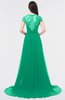 ColsBM Iris Pepper Green Mature A-line Sweetheart Short Sleeve Zip up Sweep Train Bridesmaid Dresses