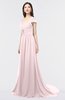 ColsBM Iris Petal Pink Mature A-line Sweetheart Short Sleeve Zip up Sweep Train Bridesmaid Dresses