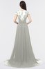 ColsBM Iris Platinum Mature A-line Sweetheart Short Sleeve Zip up Sweep Train Bridesmaid Dresses