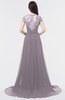 ColsBM Iris Sea Fog Mature A-line Sweetheart Short Sleeve Zip up Sweep Train Bridesmaid Dresses