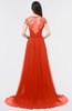 ColsBM Iris Tangerine Tango Mature A-line Sweetheart Short Sleeve Zip up Sweep Train Bridesmaid Dresses