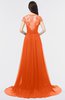 ColsBM Iris Tangerine Mature A-line Sweetheart Short Sleeve Zip up Sweep Train Bridesmaid Dresses