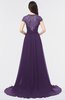 ColsBM Iris Violet Mature A-line Sweetheart Short Sleeve Zip up Sweep Train Bridesmaid Dresses