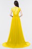 ColsBM Iris Yellow Mature A-line Sweetheart Short Sleeve Zip up Sweep Train Bridesmaid Dresses