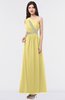 ColsBM Gemma Misted Yellow Mature A-line Sleeveless Asymmetric Appliques Bridesmaid Dresses
