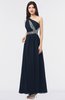 ColsBM Gemma Navy Blue Mature A-line Sleeveless Asymmetric Appliques Bridesmaid Dresses