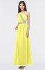 ColsBM Gemma Pale Yellow Mature A-line Sleeveless Asymmetric Appliques Bridesmaid Dresses