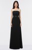 ColsBM Elena Black Elegant A-line Strapless Criss-cross Straps Floor Length Appliques Bridesmaid Dresses