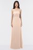 ColsBM Elena Fresh Salmon Elegant A-line Strapless Criss-cross Straps Floor Length Appliques Bridesmaid Dresses