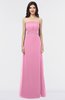 ColsBM Elena Pink Elegant A-line Strapless Criss-cross Straps Floor Length Appliques Bridesmaid Dresses