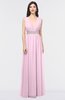 ColsBM Imani Baby Pink Elegant A-line Sleeveless Zip up Appliques Bridesmaid Dresses