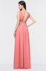 ColsBM Imani Coral Elegant A-line Sleeveless Zip up Appliques Bridesmaid Dresses
