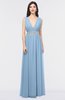 ColsBM Imani Dusty Blue Elegant A-line Sleeveless Zip up Appliques Bridesmaid Dresses