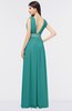 ColsBM Imani Emerald Green Elegant A-line Sleeveless Zip up Appliques Bridesmaid Dresses