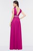 ColsBM Imani Hot Pink Elegant A-line Sleeveless Zip up Appliques Bridesmaid Dresses