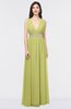 ColsBM Imani Linden Green Elegant A-line Sleeveless Zip up Appliques Bridesmaid Dresses
