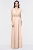 ColsBM Imani Peach Puree Elegant A-line Sleeveless Zip up Appliques Bridesmaid Dresses