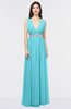 ColsBM Imani Turquoise Elegant A-line Sleeveless Zip up Appliques Bridesmaid Dresses