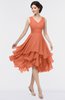 ColsBM Grace Flamingo Elegant V-neck Sleeveless Zip up Ruching Bridesmaid Dresses