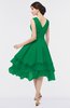 ColsBM Grace Green Elegant V-neck Sleeveless Zip up Ruching Bridesmaid Dresses
