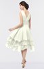 ColsBM Grace Ivory Elegant V-neck Sleeveless Zip up Ruching Bridesmaid Dresses
