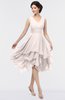ColsBM Grace Light Pink Elegant V-neck Sleeveless Zip up Ruching Bridesmaid Dresses