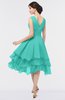 ColsBM Grace Mint Green Elegant V-neck Sleeveless Zip up Ruching Bridesmaid Dresses
