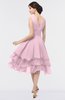 ColsBM Grace Mist Pink Elegant V-neck Sleeveless Zip up Ruching Bridesmaid Dresses
