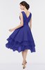 ColsBM Grace Spectrum Blue Elegant V-neck Sleeveless Zip up Ruching Bridesmaid Dresses