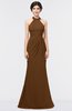 ColsBM Miranda Brown Antique Halter Sleeveless Zip up Floor Length Bridesmaid Dresses