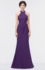 ColsBM Miranda Dark Purple Antique Halter Sleeveless Zip up Floor Length Bridesmaid Dresses