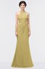ColsBM Miranda Gold Antique Halter Sleeveless Zip up Floor Length Bridesmaid Dresses