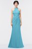 ColsBM Miranda Light Blue Antique Halter Sleeveless Zip up Floor Length Bridesmaid Dresses