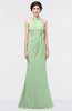 ColsBM Miranda Light Green Antique Halter Sleeveless Zip up Floor Length Bridesmaid Dresses