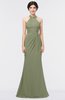 ColsBM Miranda Moss Green Antique Halter Sleeveless Zip up Floor Length Bridesmaid Dresses
