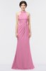 ColsBM Miranda Pink Antique Halter Sleeveless Zip up Floor Length Bridesmaid Dresses