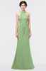 ColsBM Miranda Sage Green Antique Halter Sleeveless Zip up Floor Length Bridesmaid Dresses