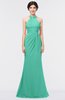 ColsBM Miranda Seafoam Green Antique Halter Sleeveless Zip up Floor Length Bridesmaid Dresses