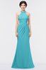 ColsBM Miranda Turquoise Antique Halter Sleeveless Zip up Floor Length Bridesmaid Dresses