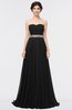 ColsBM Zahra Black Elegant A-line Strapless Sleeveless Half Backless Bridesmaid Dresses