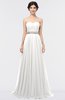 ColsBM Zahra Cloud White Elegant A-line Strapless Sleeveless Half Backless Bridesmaid Dresses