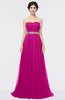 ColsBM Zahra Hot Pink Elegant A-line Strapless Sleeveless Half Backless Bridesmaid Dresses